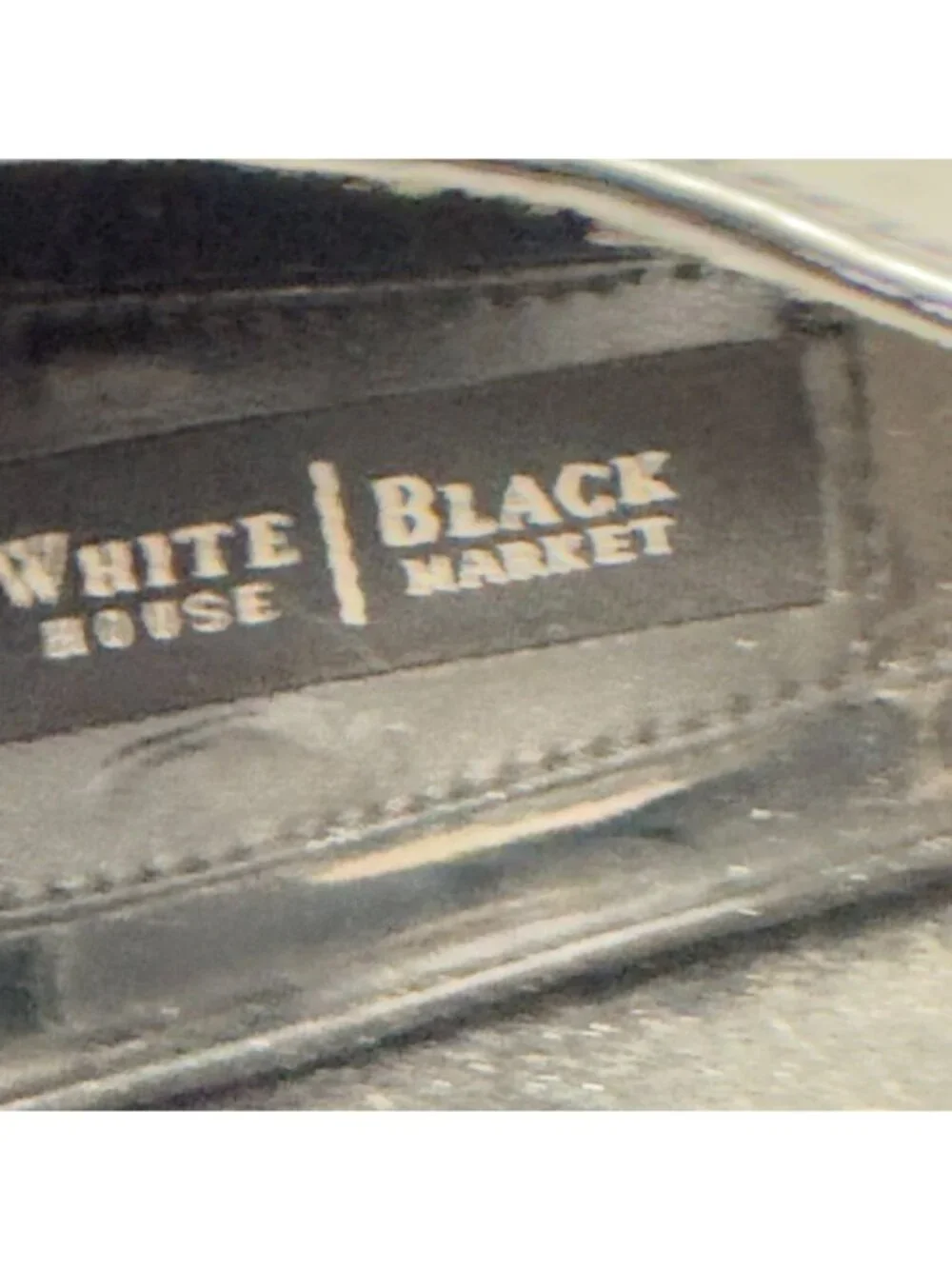 WHITE HOUSE BLACK MARKET Raegan Womens Shoes Black Patent Leather Suede Heels Si